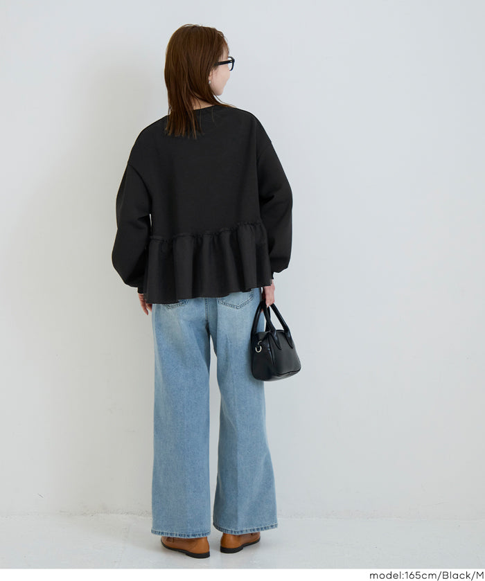 【柔軟太空棉】日系薄紗雙層拼接長袖娃娃衣