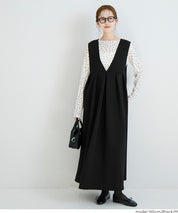 【柔軟太空棉】日系V領背心連衣裙