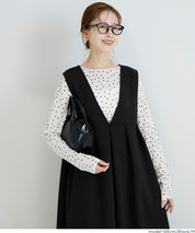 【柔軟太空棉】日系V領背心連衣裙