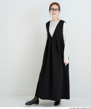 【柔軟太空棉】日系V領背心連衣裙