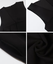 【柔軟太空棉】日系V領背心連衣裙