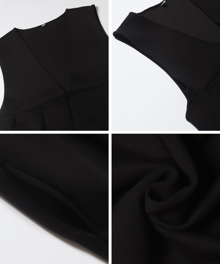 【柔軟太空棉】日系V領背心連衣裙