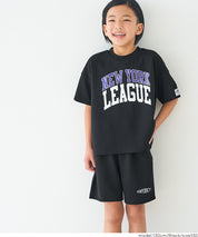 童裝【壓紋機能】刺繡LOGO短褲