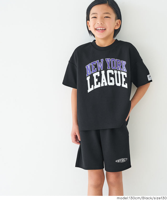 童裝【壓紋機能】刺繡LOGO短褲