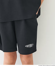 童裝【壓紋機能】刺繡LOGO短褲