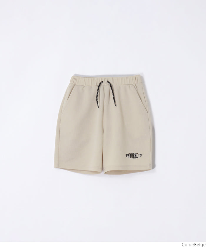 童裝【壓紋機能】刺繡LOGO短褲