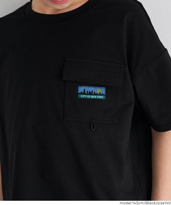 童裝胸前口袋造型短袖t恤