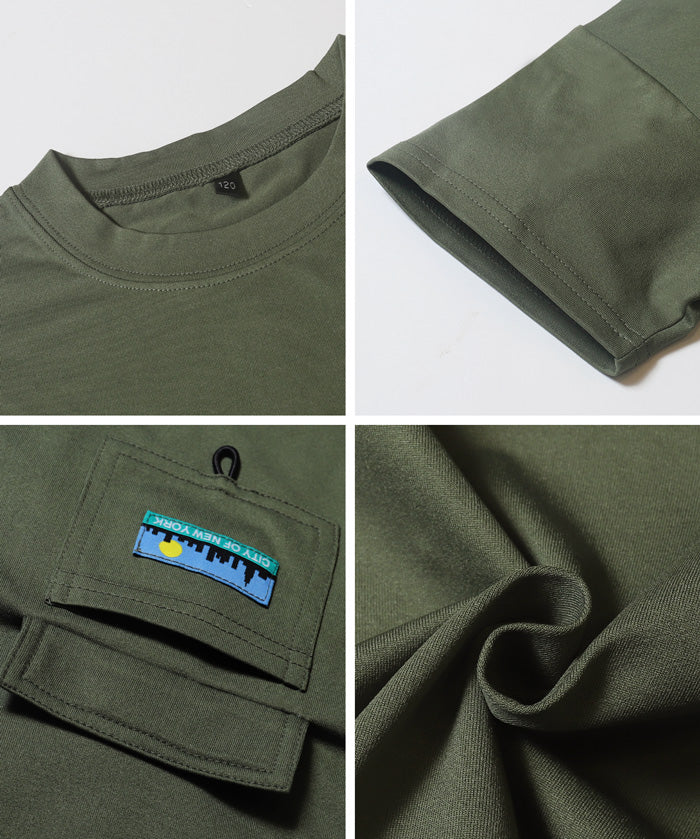 童裝胸前口袋造型短袖t恤