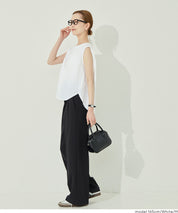 圓弧剪裁百搭無袖上衣 背心