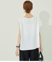 圓弧剪裁百搭無袖上衣 背心