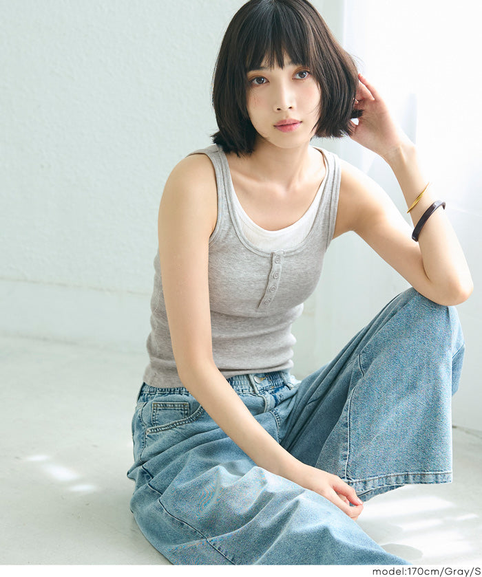 【OUT BRA】假兩件設計背心 (Layered Bra Top)