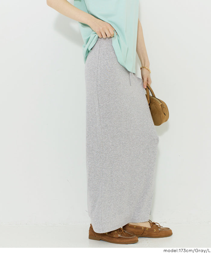 簡約彈性螺紋針織直筒裙 (Flowy ribbed skirt)