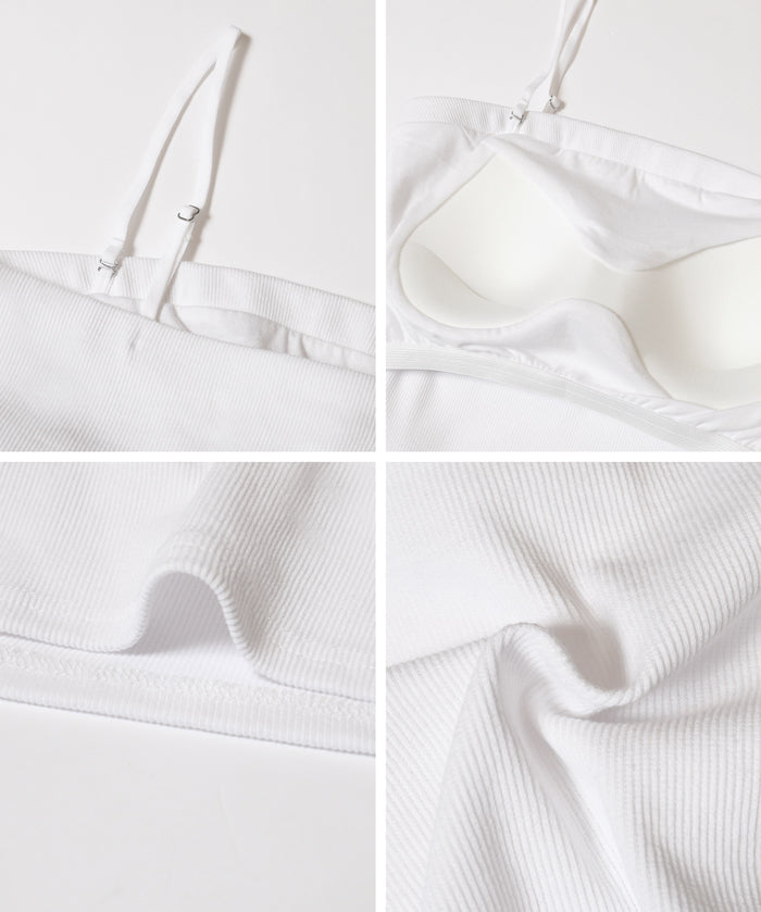 【OUT BRA】肩帶可拆 兩穿平口背心 Bra Top