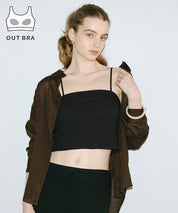 【OUT BRA】肩帶可拆 兩穿平口背心 Bra Top