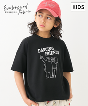 童裝【壓紋機能】圖案短袖上衣