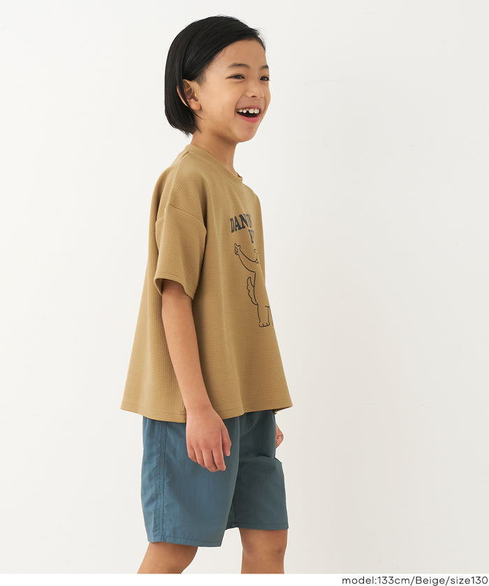 童裝【壓紋機能】圖案短袖上衣