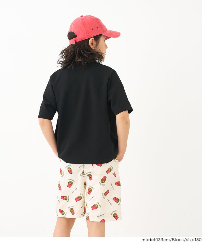 童裝【壓紋機能】圖案短袖上衣