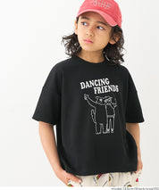 童裝【壓紋機能】圖案短袖上衣