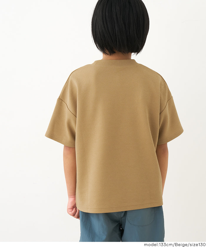 童裝【壓紋機能】圖案短袖上衣