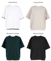 [系列單品 限定9折] 【壓紋機能】男裝假兩件設計短袖T恤