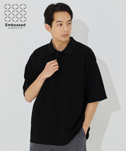 男裝【壓紋機能】短袖POLO上衣 (Embossed polo shirt)