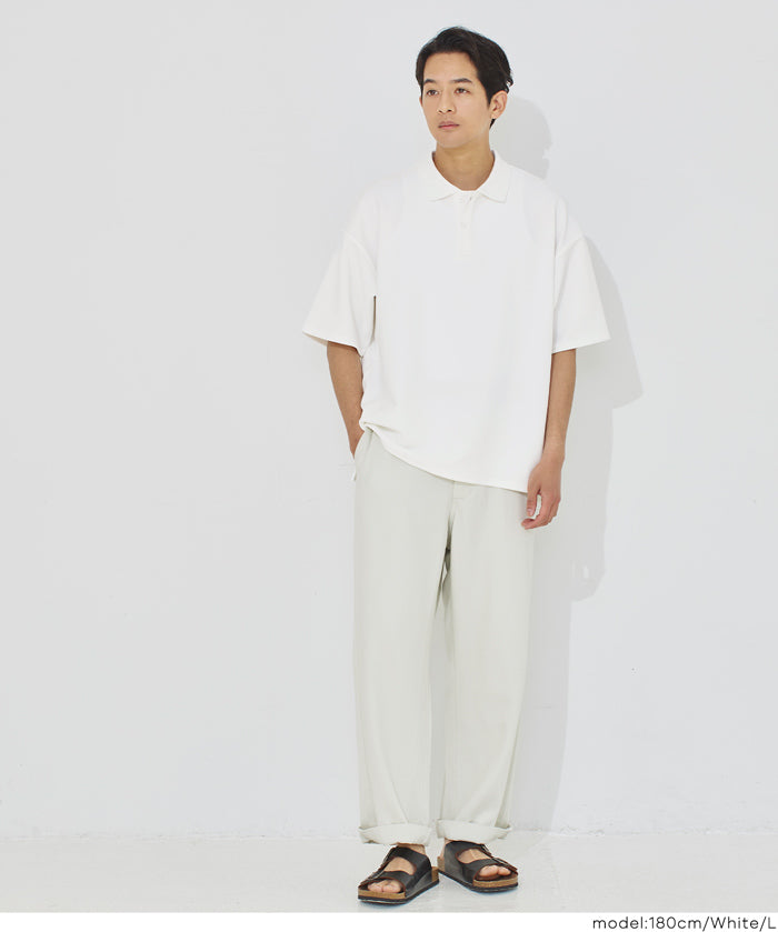 男裝【壓紋機能】短袖POLO上衣 (Embossed polo shirt)