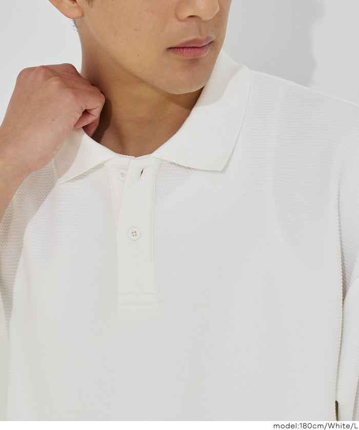 男裝【壓紋機能】短袖POLO上衣 (Embossed polo shirt)