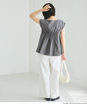 氣質假兩件抹胸法式袖娃娃衫 (Peplum T-Shirt)