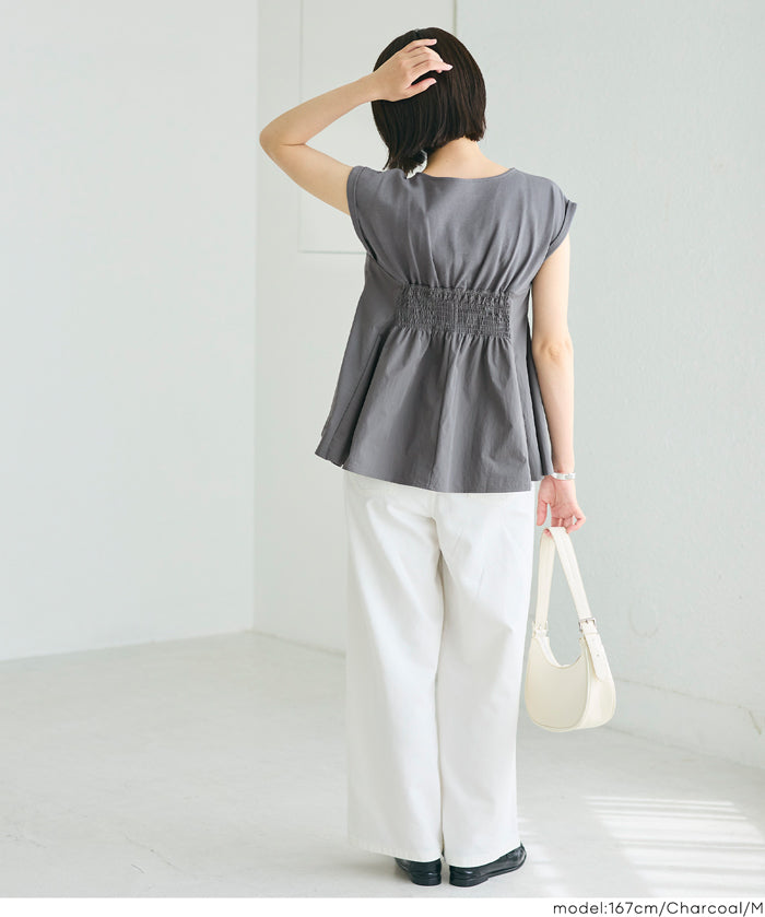 氣質假兩件抹胸法式袖娃娃衫 (Peplum T-Shirt)