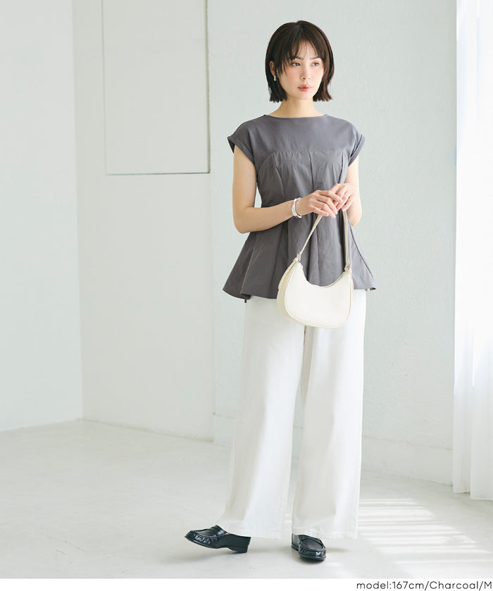 氣質假兩件抹胸法式袖娃娃衫 (Peplum T-Shirt)