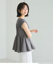 氣質假兩件抹胸法式袖娃娃衫 (Peplum T-Shirt)