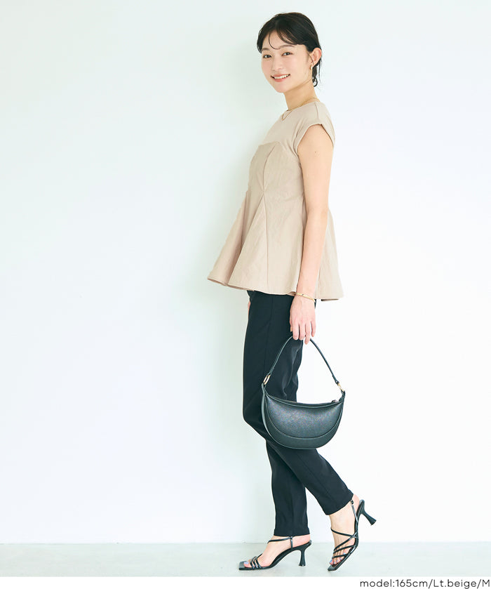 氣質假兩件抹胸法式袖娃娃衫 (Peplum T-Shirt)