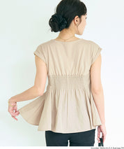 氣質假兩件抹胸法式袖娃娃衫 (Peplum T-Shirt)