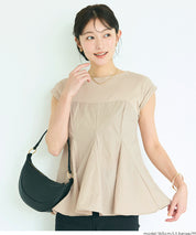 氣質假兩件抹胸法式袖娃娃衫 (Peplum T-Shirt)