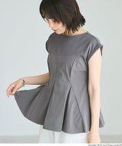 氣質假兩件抹胸法式袖娃娃衫 (Peplum T-Shirt)