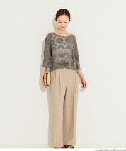 日系鉤針棉質五分袖上衣