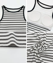 【OUT BRA】條紋船領背心 (Border Boat Neck Bra Top)