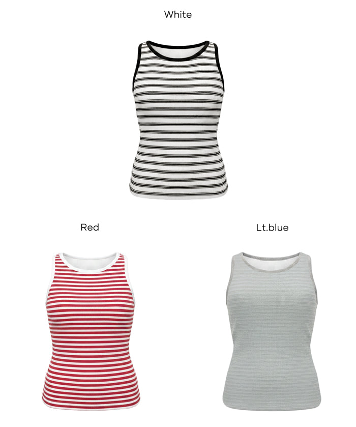 【OUT BRA】條紋船領背心 (Border Boat Neck Bra Top)