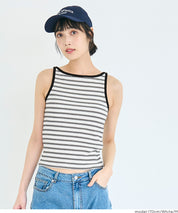 【OUT BRA】條紋船領背心 (Border Boat Neck Bra Top)