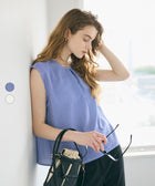 【早秋新品】 簡約領口打摺無袖上衣 (Sleeveless pleated blouse)