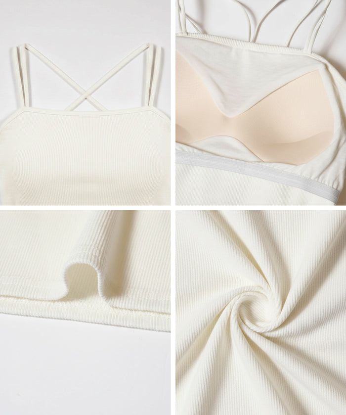 【OUT BRA】後背交叉造型Bra Top( Back Cross Camisole)