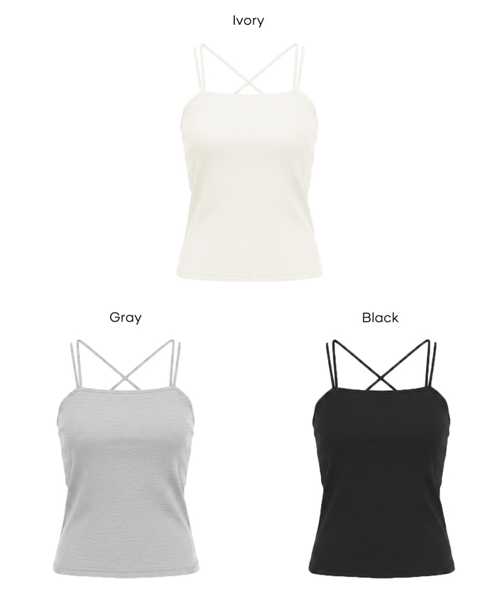 【OUT BRA】後背交叉造型Bra Top( Back Cross Camisole)