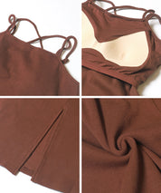 【OUT BRA】帶罩細肩帶連衣裙(Camisole  Bra Top Dress )