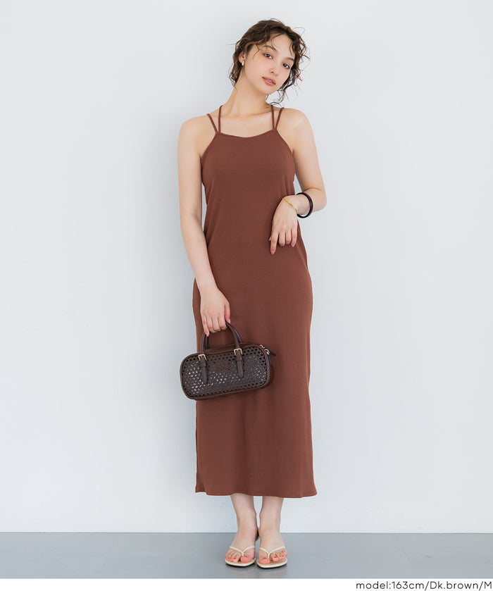 【OUT BRA】帶罩細肩帶連衣裙(Camisole  Bra Top Dress )