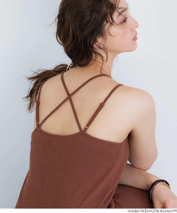 【OUT BRA】帶罩細肩帶連衣裙(Camisole  Bra Top Dress )