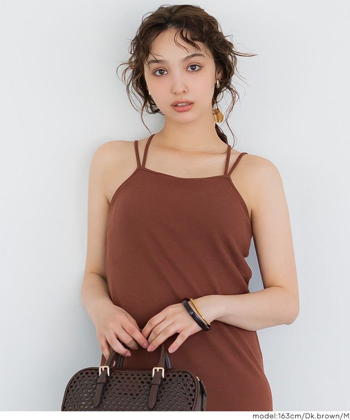 【OUT BRA】帶罩細肩帶連衣裙(Camisole  Bra Top Dress )