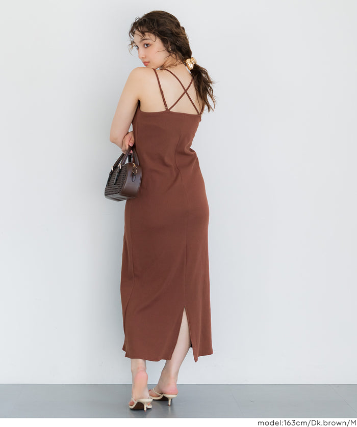 【OUT BRA】帶罩細肩帶連衣裙(Camisole  Bra Top Dress )