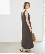亨利領蕾絲螺紋無袖連身裙 (Ribbed button dress)