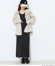 亨利領蕾絲螺紋無袖連身裙 (Ribbed button dress)