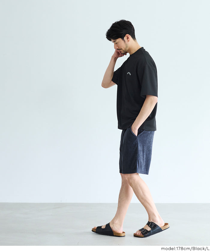 男裝【壓紋機能】刺繡logo短袖上衣 T-shirt